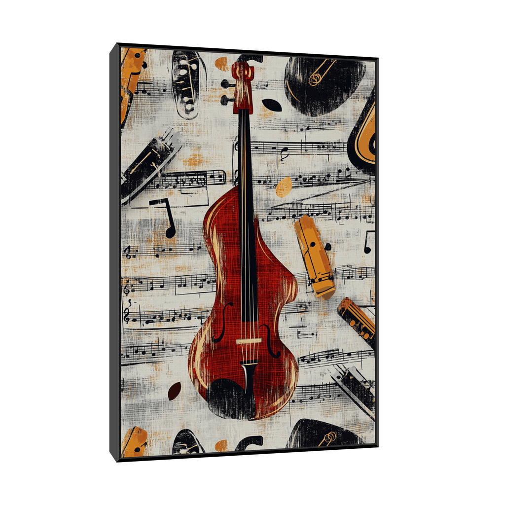 Canvas Slika na platnu Muzički instrument, 30x45cm, Sa ramom, Crni