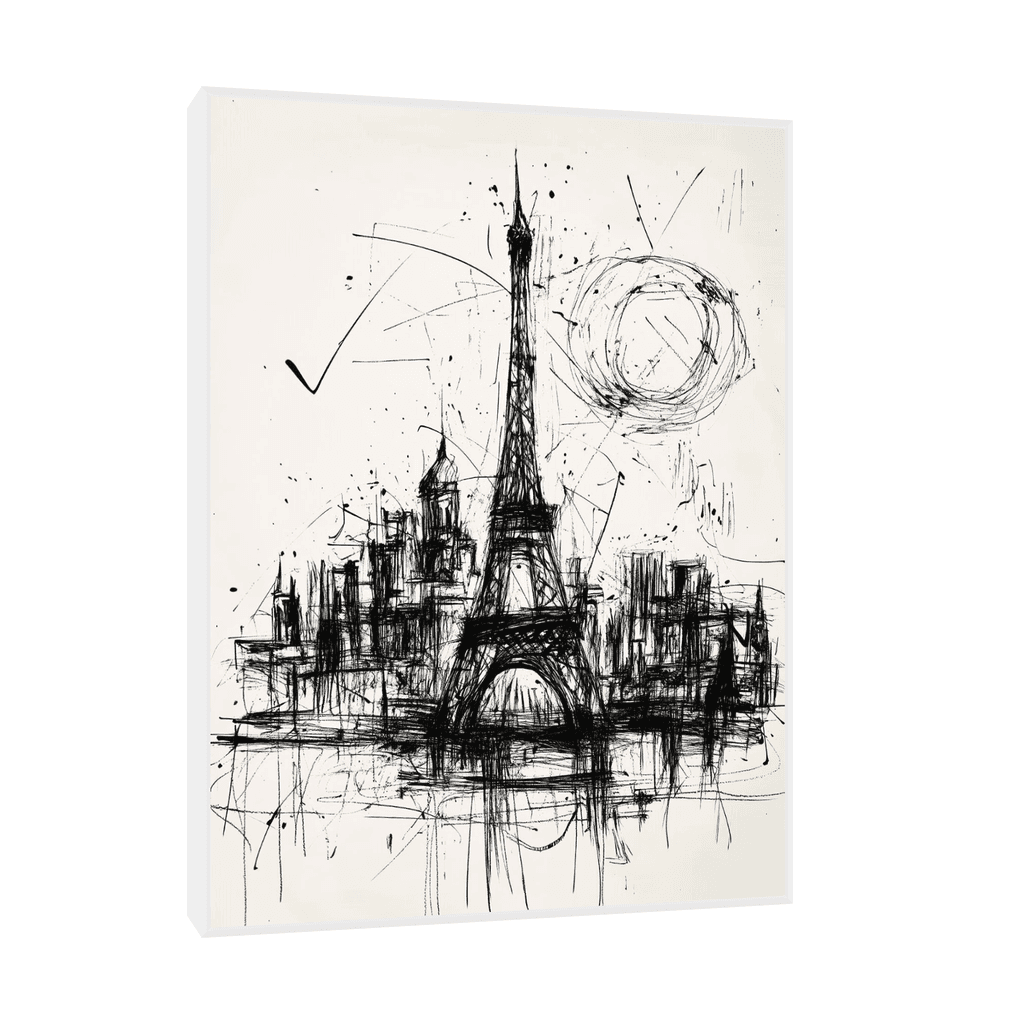 Canvas Slika na platnu Pejzaž iz Pariza 60x80cm, Sa ramom, Beli