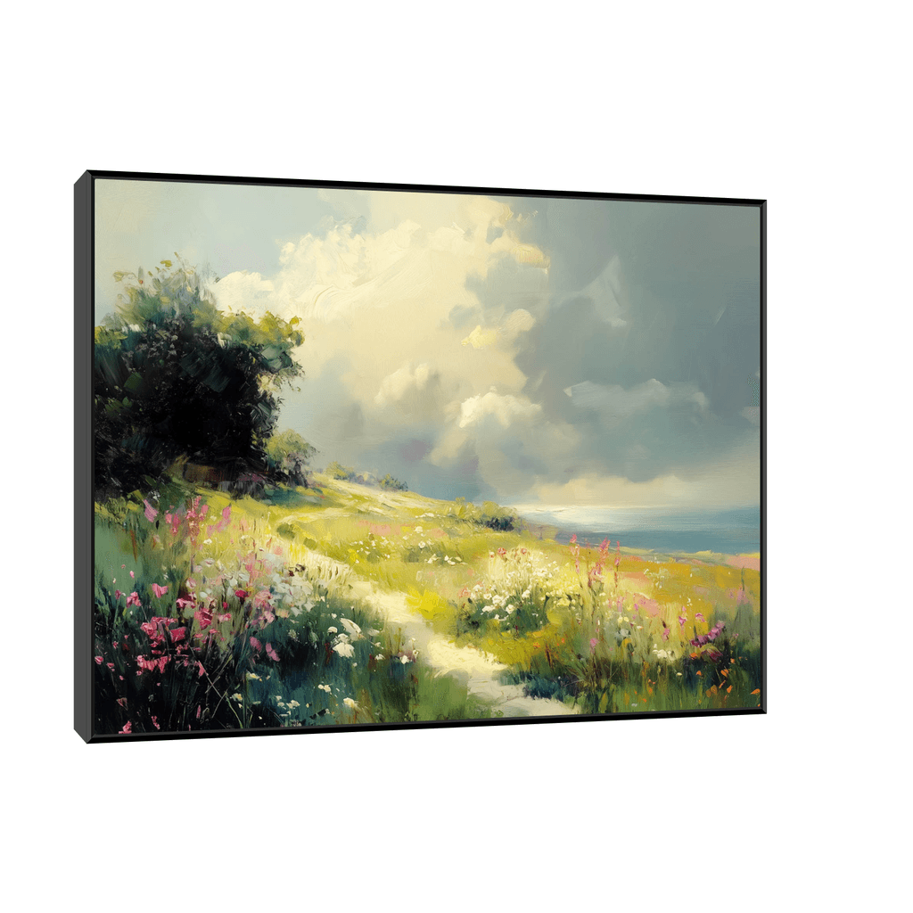 Canvas Slika na platnu Livada, Sa ramom, 120 x 90 cm, Crni