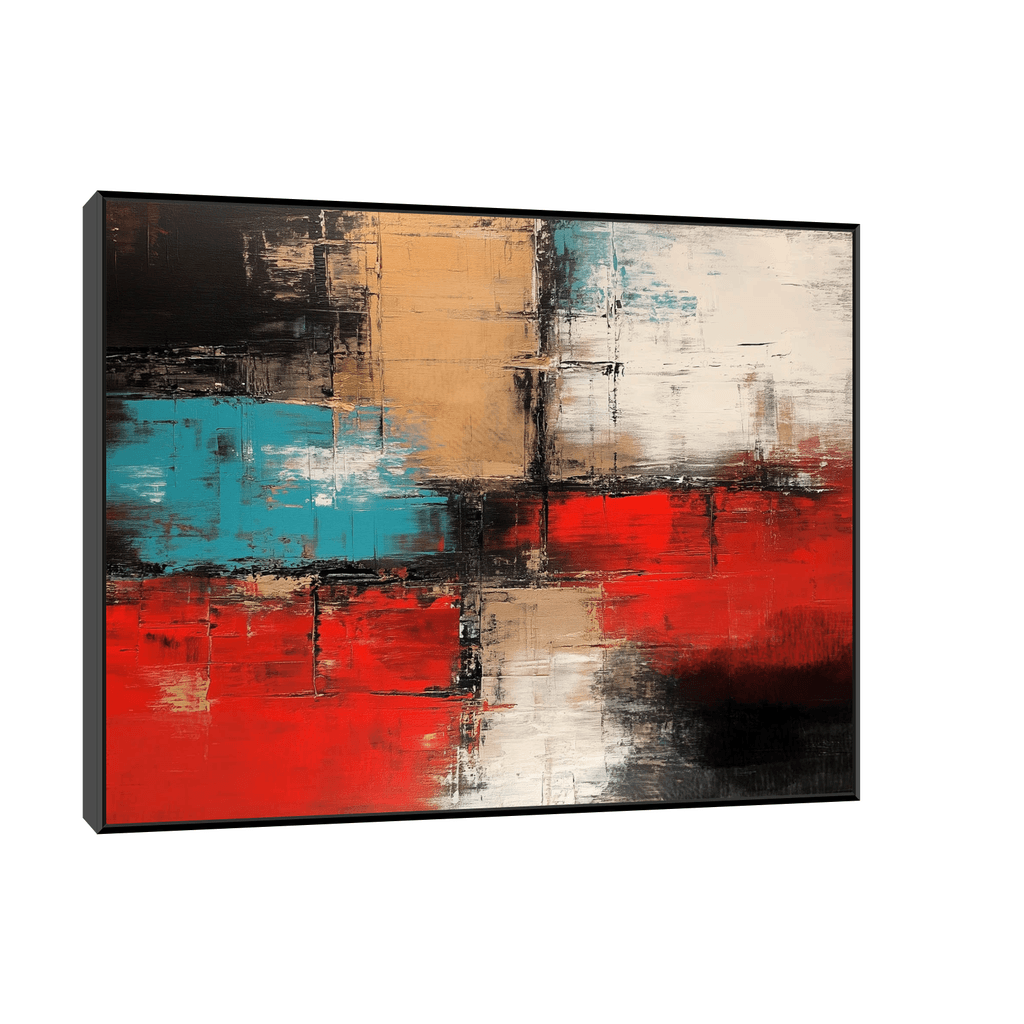 Canvas Slika na platnu Prostori i boje, Sa ramom, 100 x 75 cm, Crni