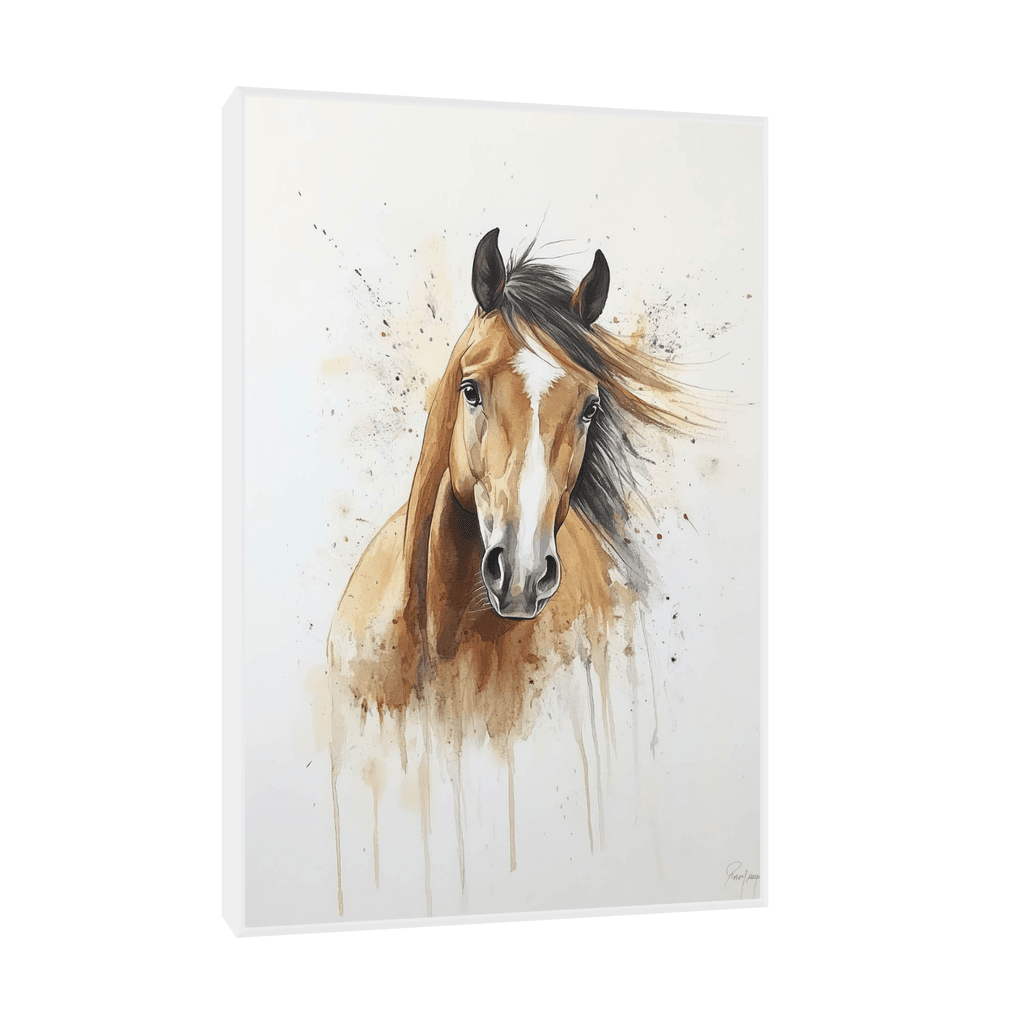 Canvas Slika na platnu Konj, 60x90cm, Sa ramom, Beli