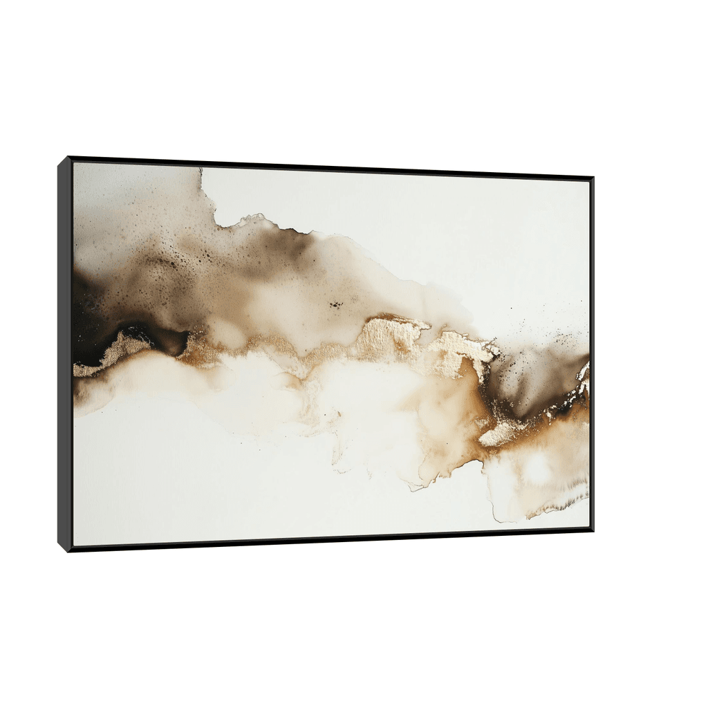 Canvas Slika na platnu Zlatni ritam, Sa ramom, 150 x 100 cm, Crni