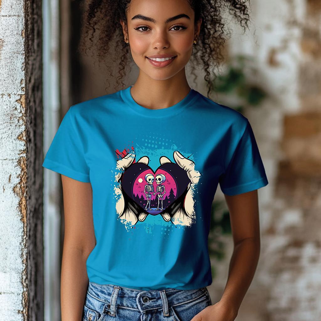 Camiseta Majica sa štampanim printom Cam 878, Ženska, Akva