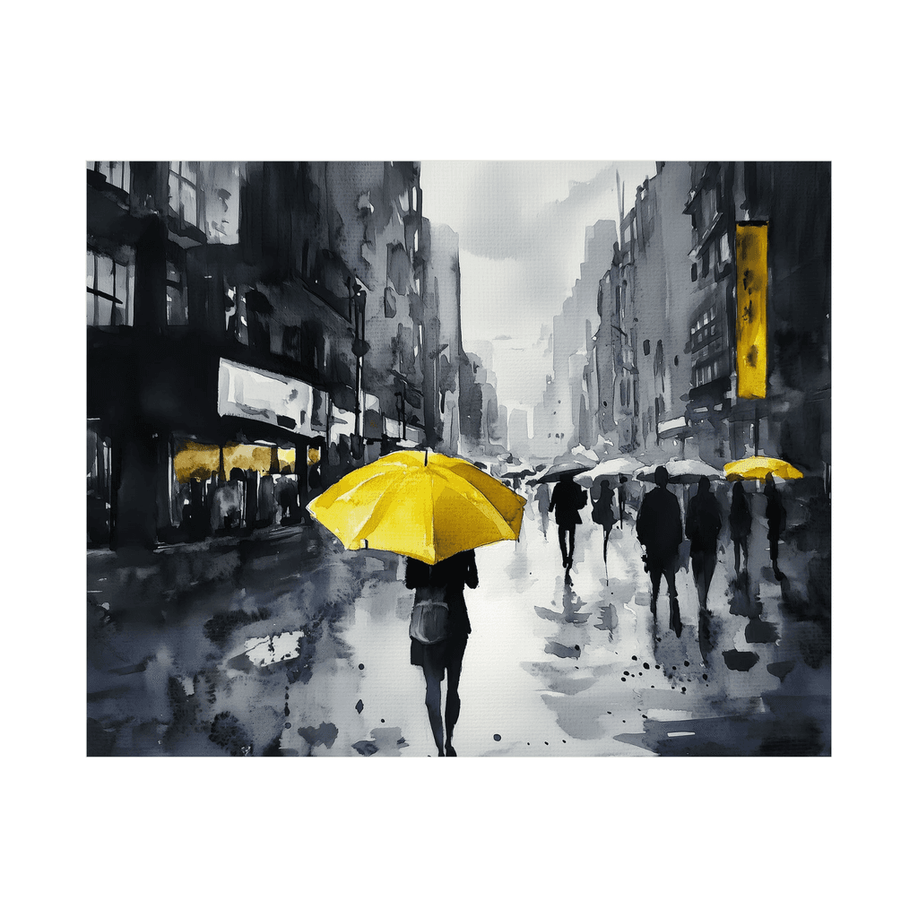 Canvas Slika na platnu Žuti kišobran, 75 x 60 cm