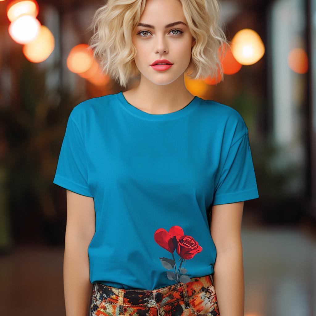 Camiseta Majica sa štampanim printom Cam 880, Ženska, Akva