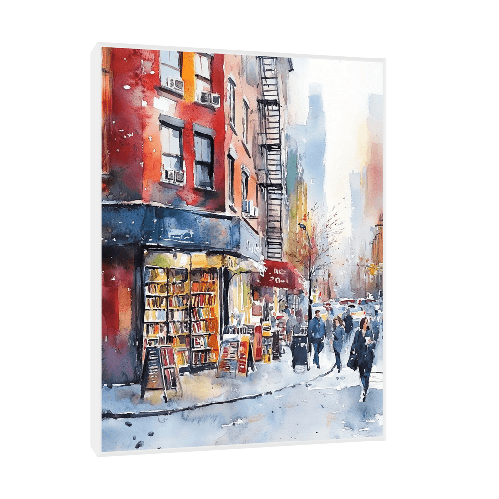 Canvas Slika na platnu Njujork akvarel, Sa ramom, 40 x 50 cm, Beli