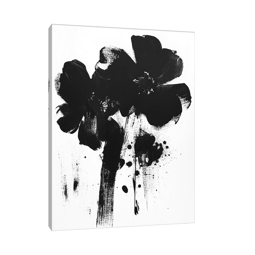 Canvas Slika na platnu Crno beli cvet, Bez rama, 60 x 80  cm