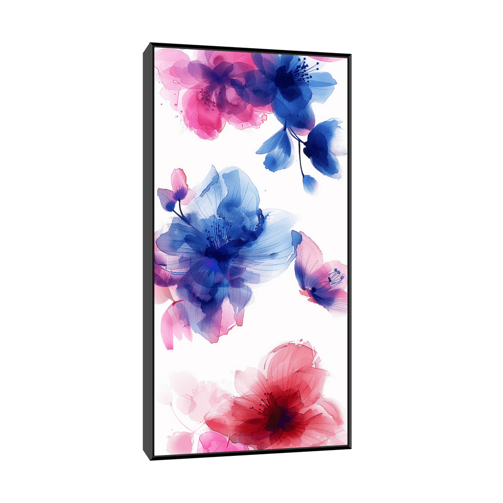 Canvas Slika na platnu Ljubičasto cveće, Sa ramom, 40 x 80 cm, Crni