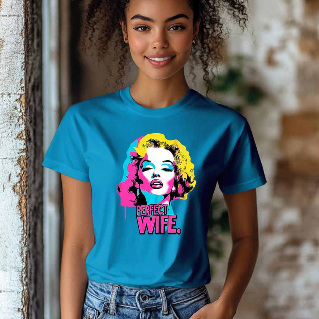 Camiseta Majica sa štampanim printom Cam 891, Ženska, Akva