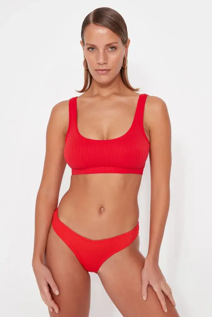 Trendyol Milla Ženski gornji deo kupaćeg TBESS23BU00433, Crvena