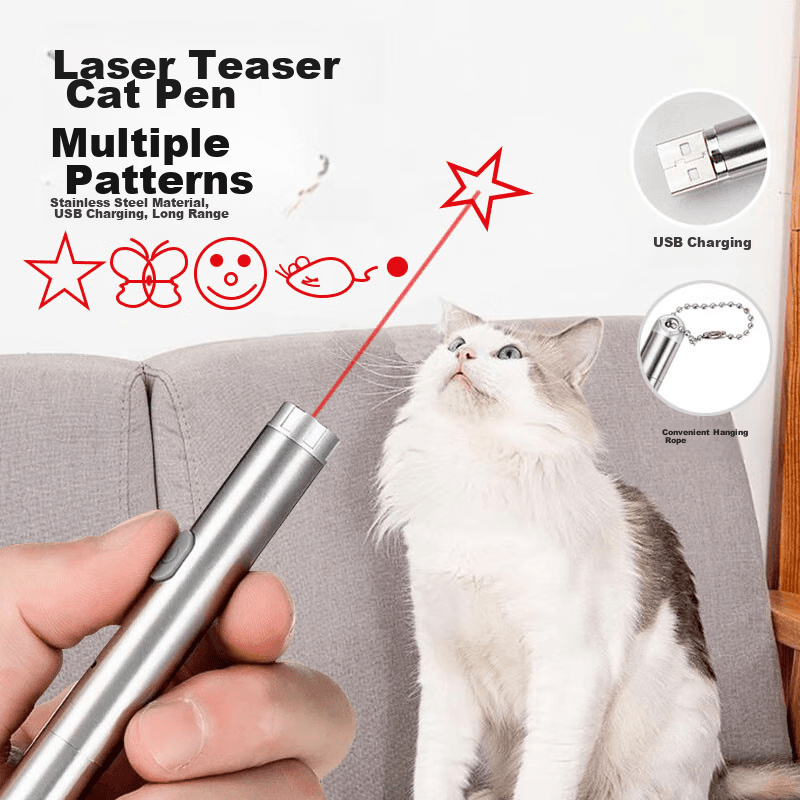 Lingchongwuyu Igračka za mačke Laser, Srebrne boje