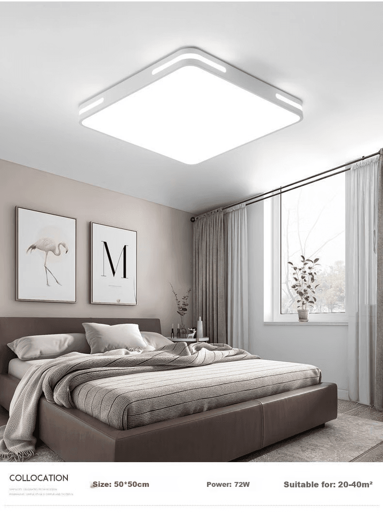 Huipujinggong Plafonska lampa LED, 50×50 cm, 62 W, Bela