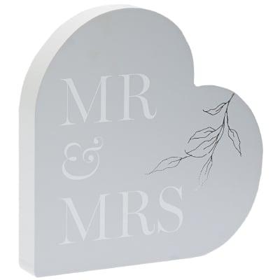 Dekoracija Amore, Heart Mantel Plaque, Mr & Mrs
