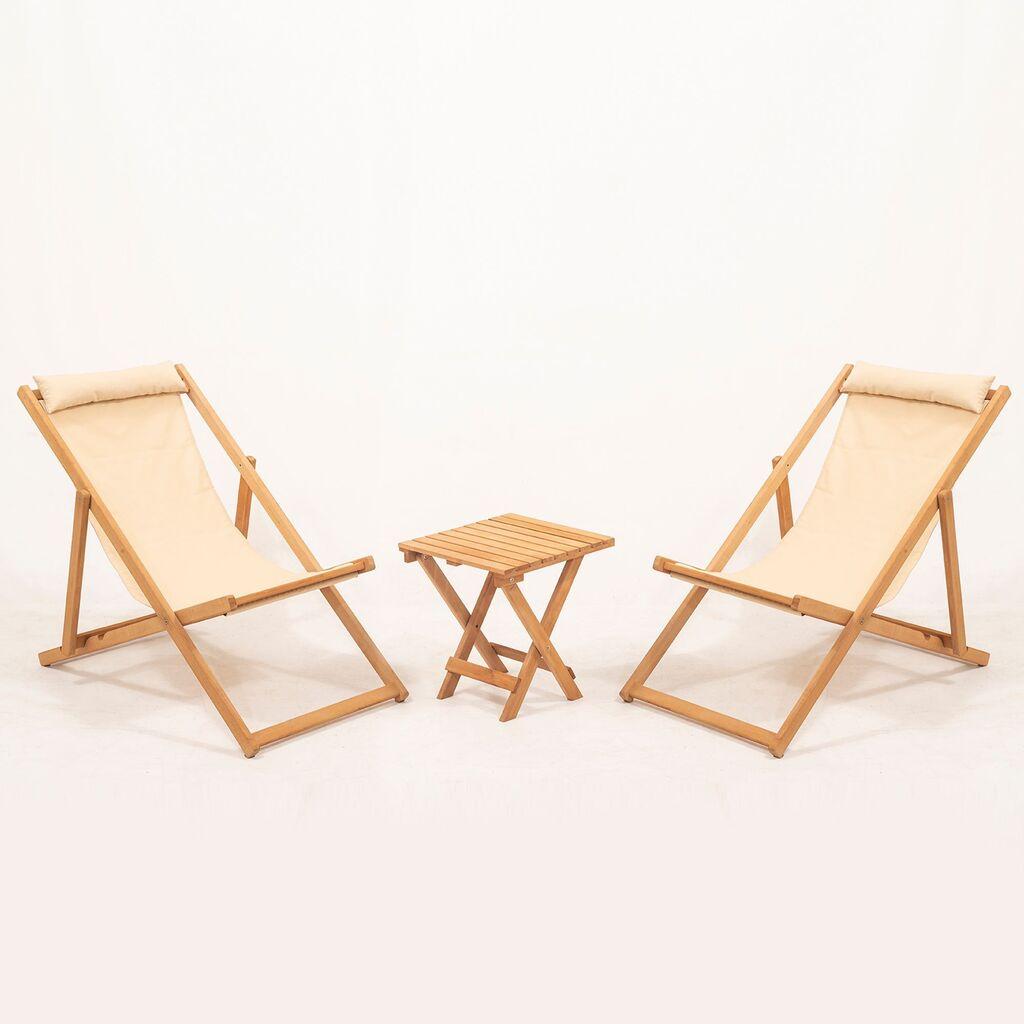 Hanah Home Baštenski set sto i 2 stolice MYN03, Krem