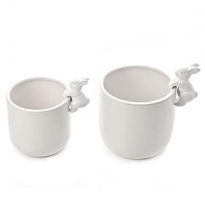 Saksija Hestia Bunny Planters, 2 komada, Bela