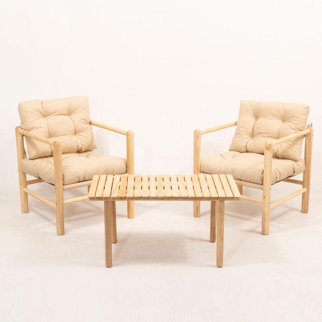 Hanah Home Baštenski set sto i 2 stolice MYG02, Krem