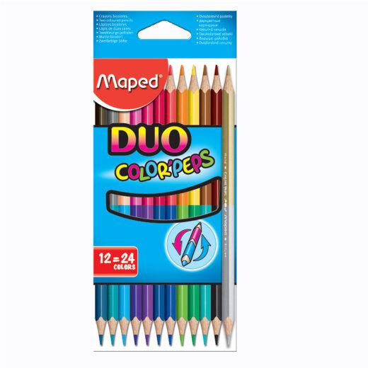 Maped Set dvostranih drvenih boja, 12 komada