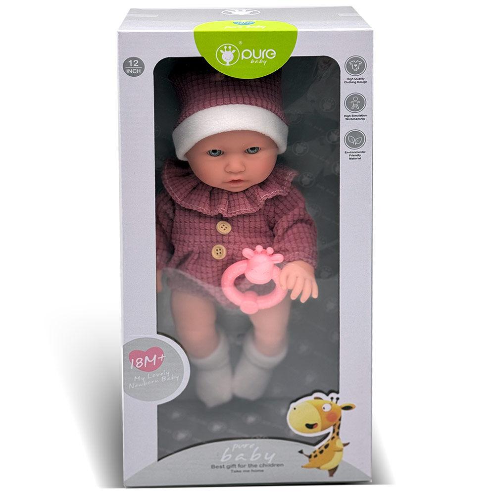 Lutka beba 30 cm sa roze kapom