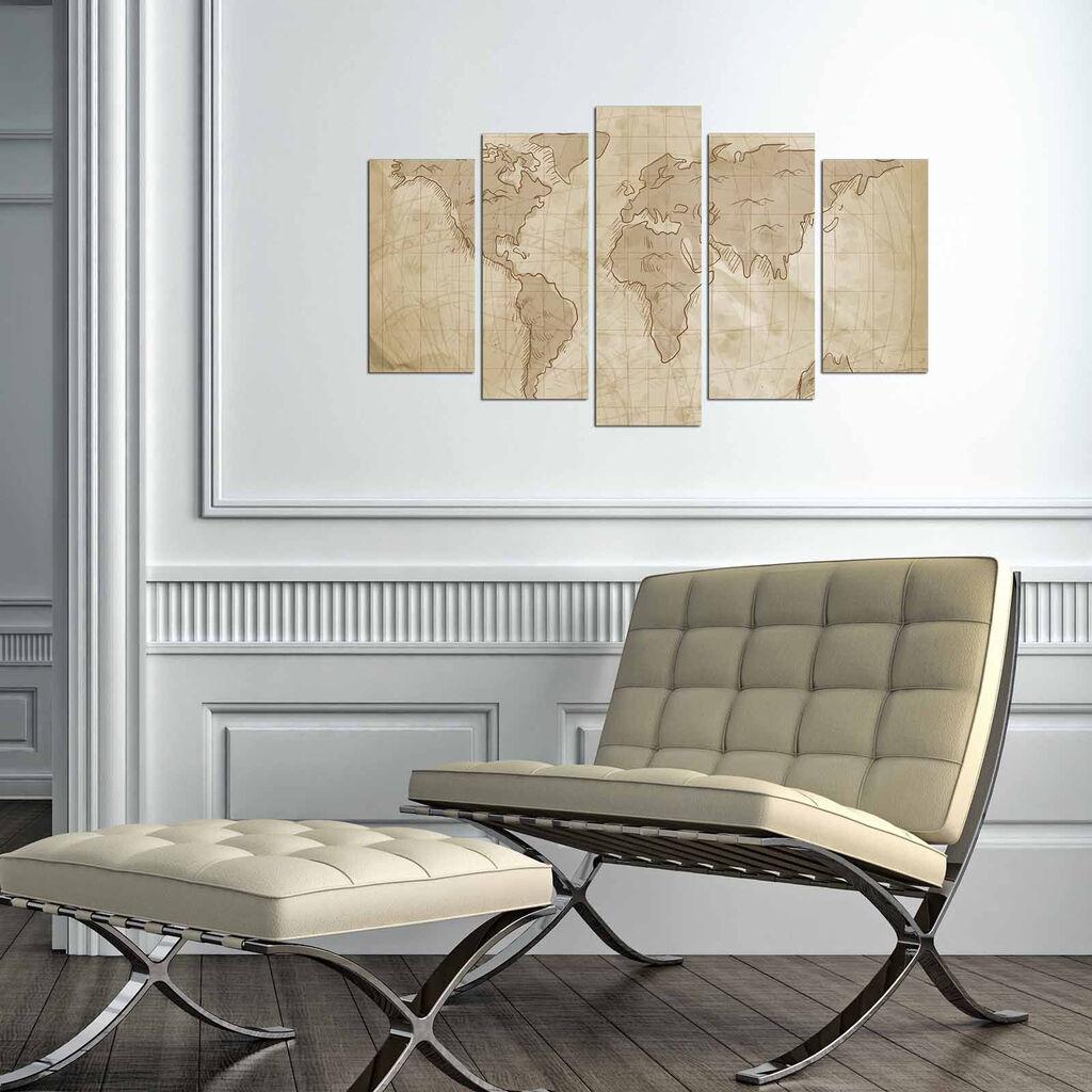 Wallity Set Slika 5MAPMDF-08, 5 Delova