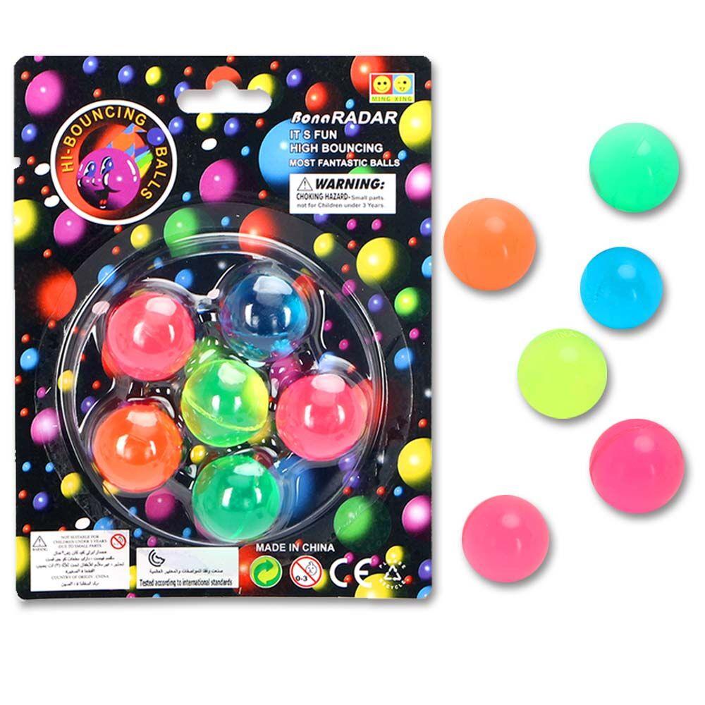 Loptice skočice fluorescentne 6 kom