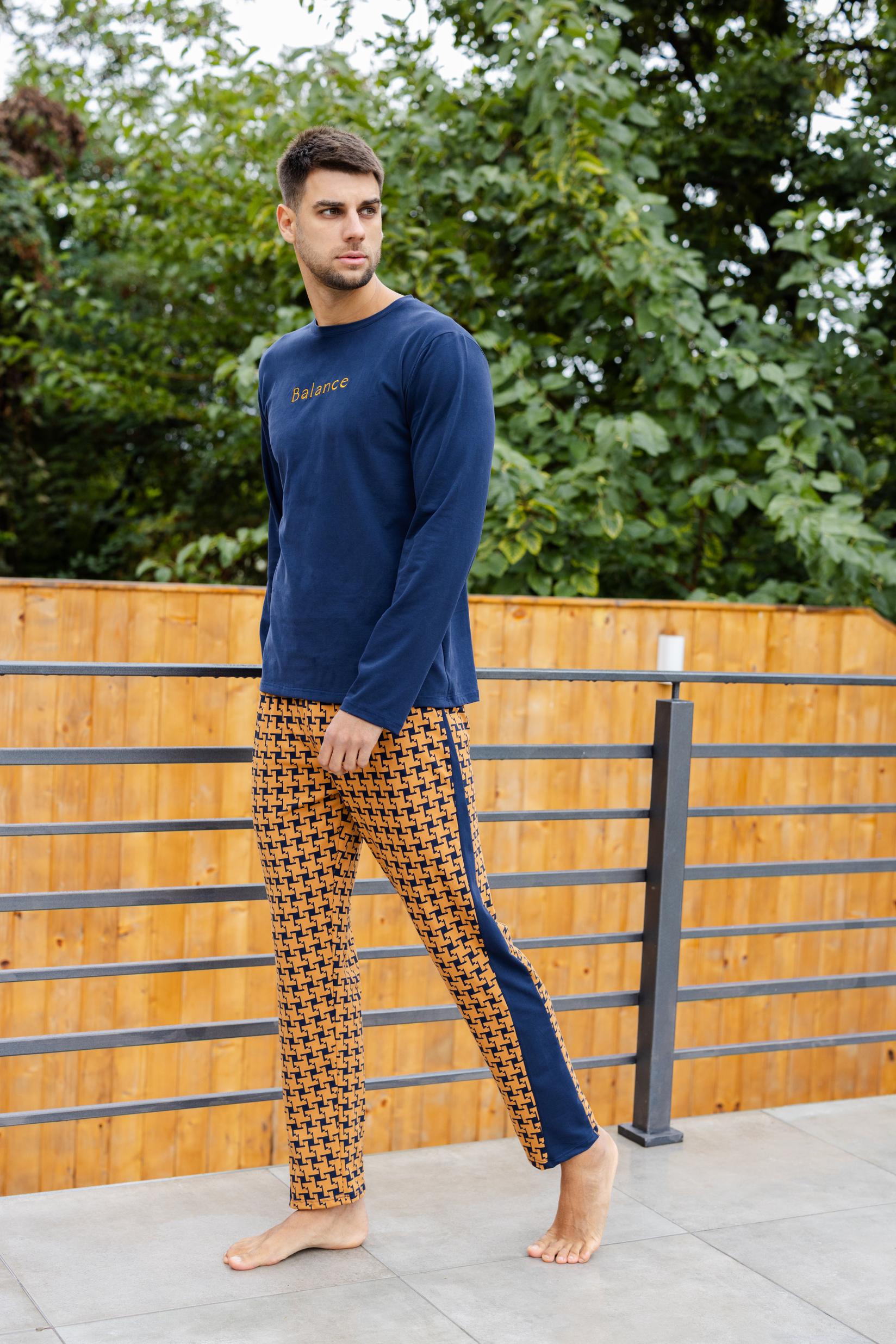 Muška pidžama Floki, Narandžasto-teget