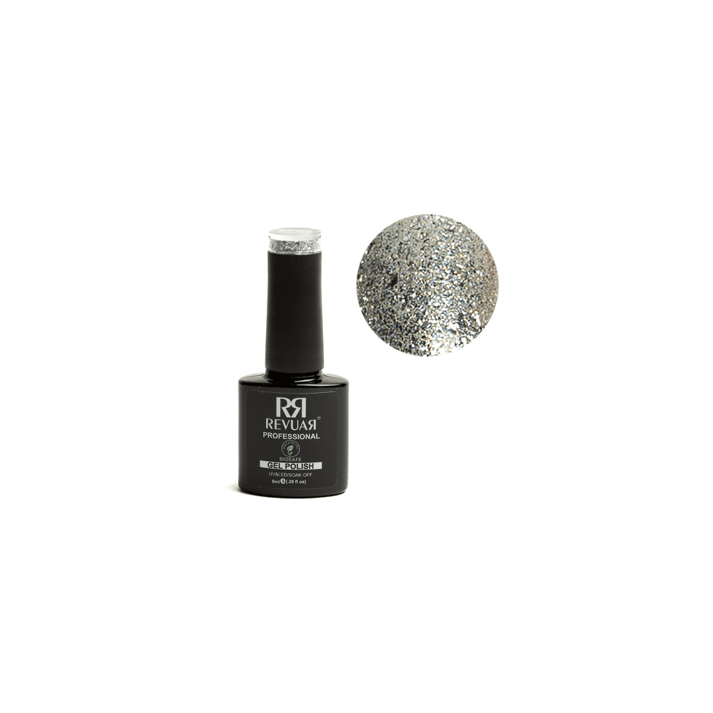 Revuar  Glitter gel lak  942, Hema Free, Srebrni