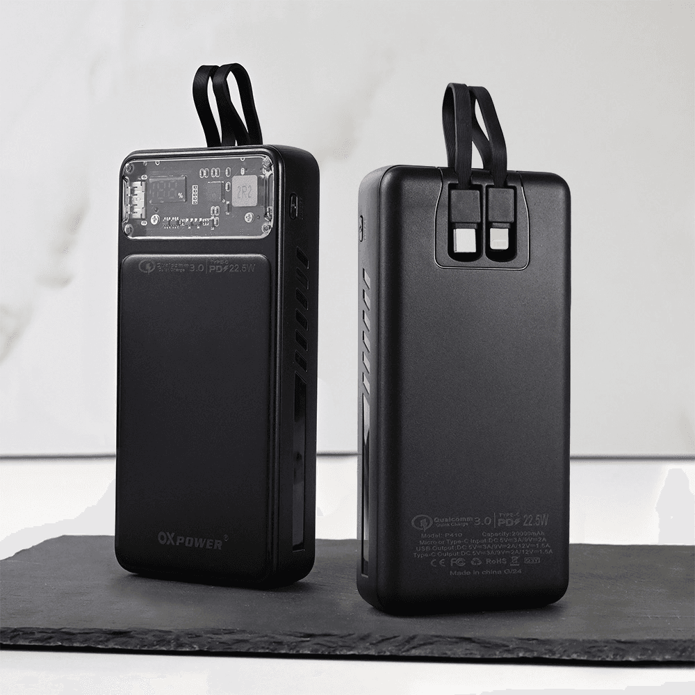 Power bank prenosiva baterija Oxpower P410 PD QC 22.5W 20000mAh , Crna