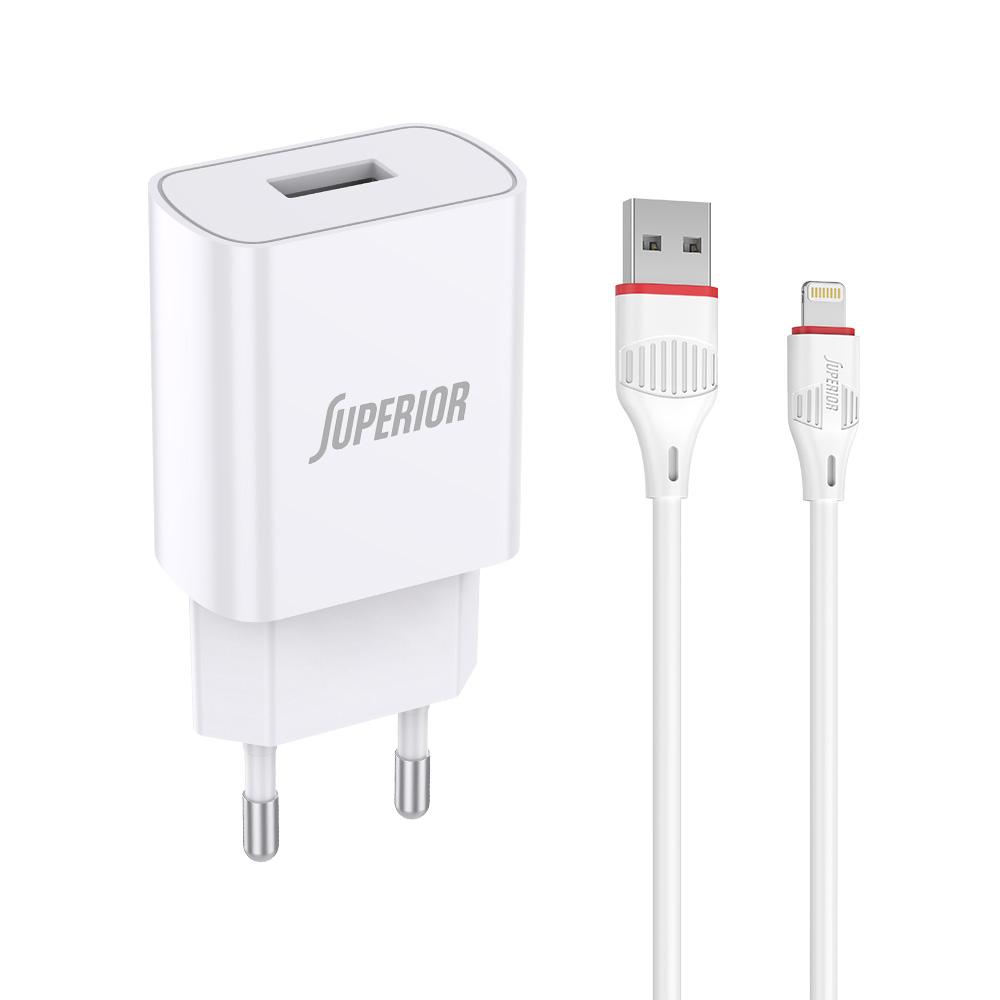 Kućni Punjač SU-P100 10.5W 2.1A Lightning, Beli