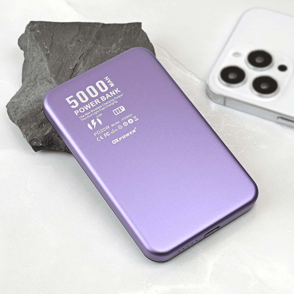 Ekserna baterija Magsafe PD W52 5000mAh ljubicasta