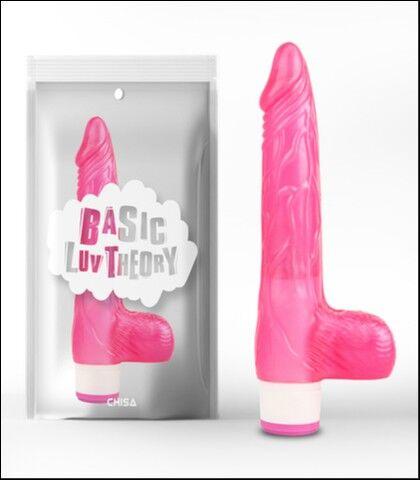 Chisa Realistični vibrator sa testisima Luv Pleaser, Roze