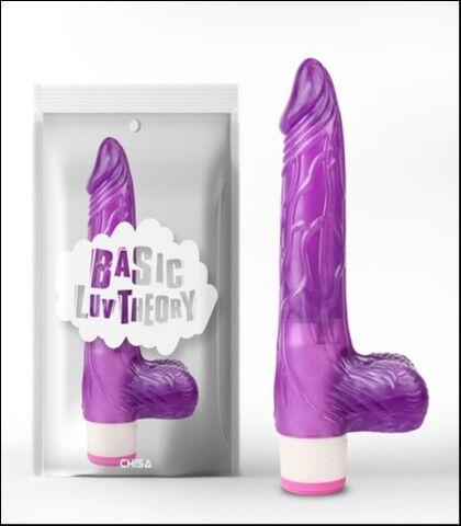 Chisa Realistični vibrator sa testisima Luv Pleaser, Ljubičasti