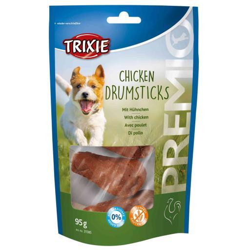 TRIXIE Poslastice za pse Premio Chicken Drumsticks, Kosti umotane u pileče meso, 5 komada, 95 g