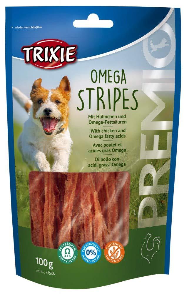 TRIXIE Poslastice za pse Premio Omega Stripes, Piletina, 100 g
