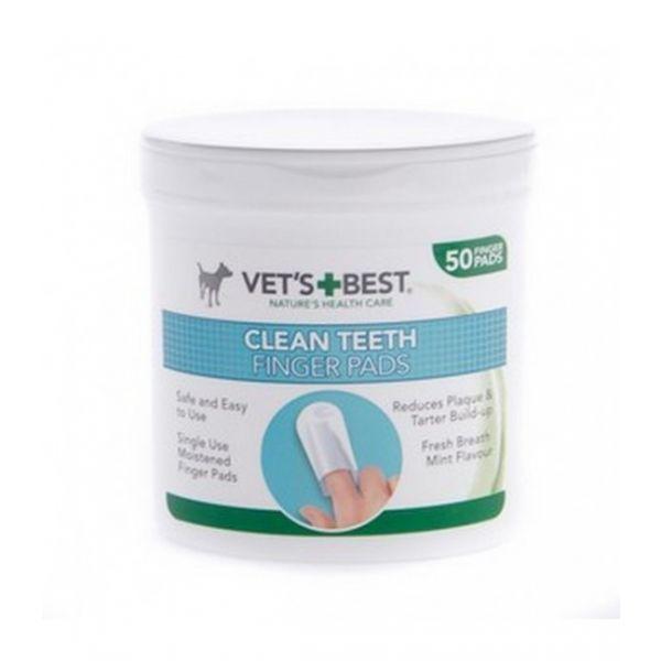 VET'S BEST Dentalne maramice za zube pasa Clean Teeth Finger Pads, 50 komada