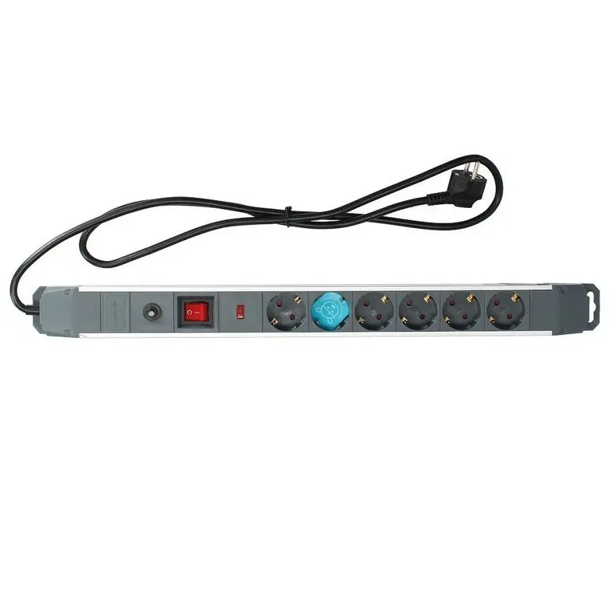 Gsc Produžni kabl sa 6 utičnice i prekidačem, 1.5 m, Sivi