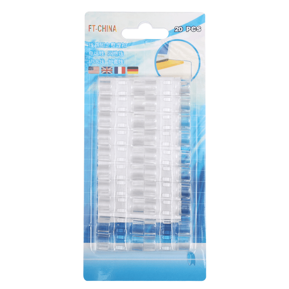 Držač kablova, Samolepljivi, 20 komada, Providni