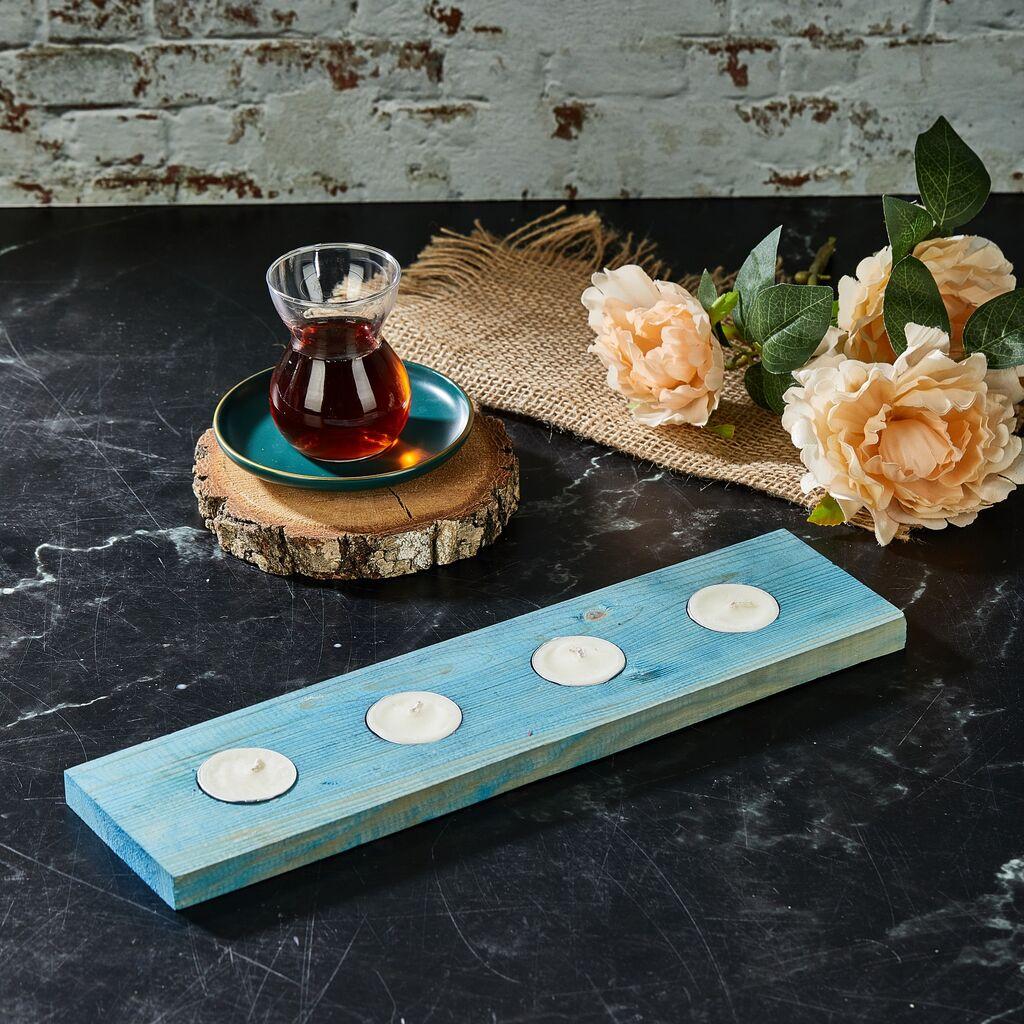 Aberto Design Svećnjak Tealight Ma, 35 x 9 cm, Plavi