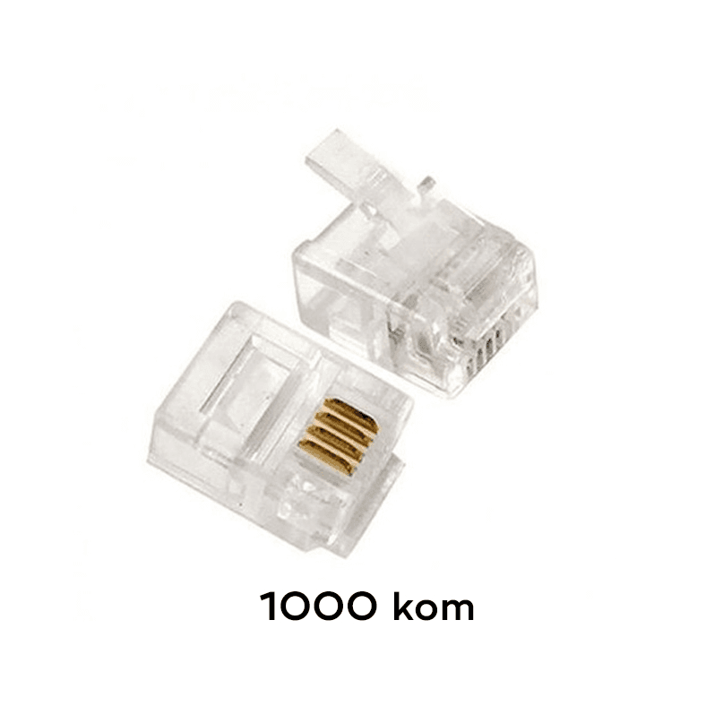Telefonski konektor RJ11 6P4C JWD-C13, 1000 komada, Providni