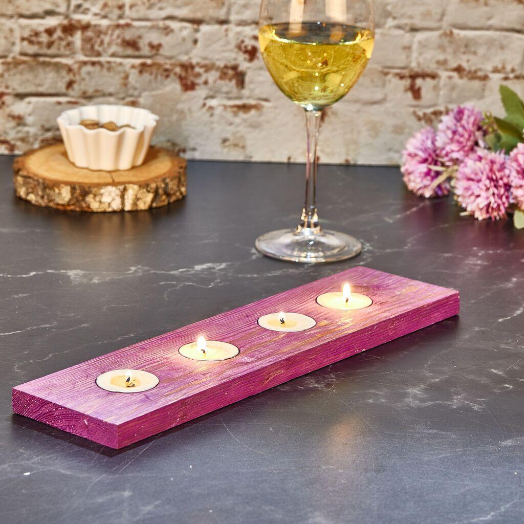 Aberto Design Svećnjak Tealight Mo, 35 x 9 cm, Ljubičasti
