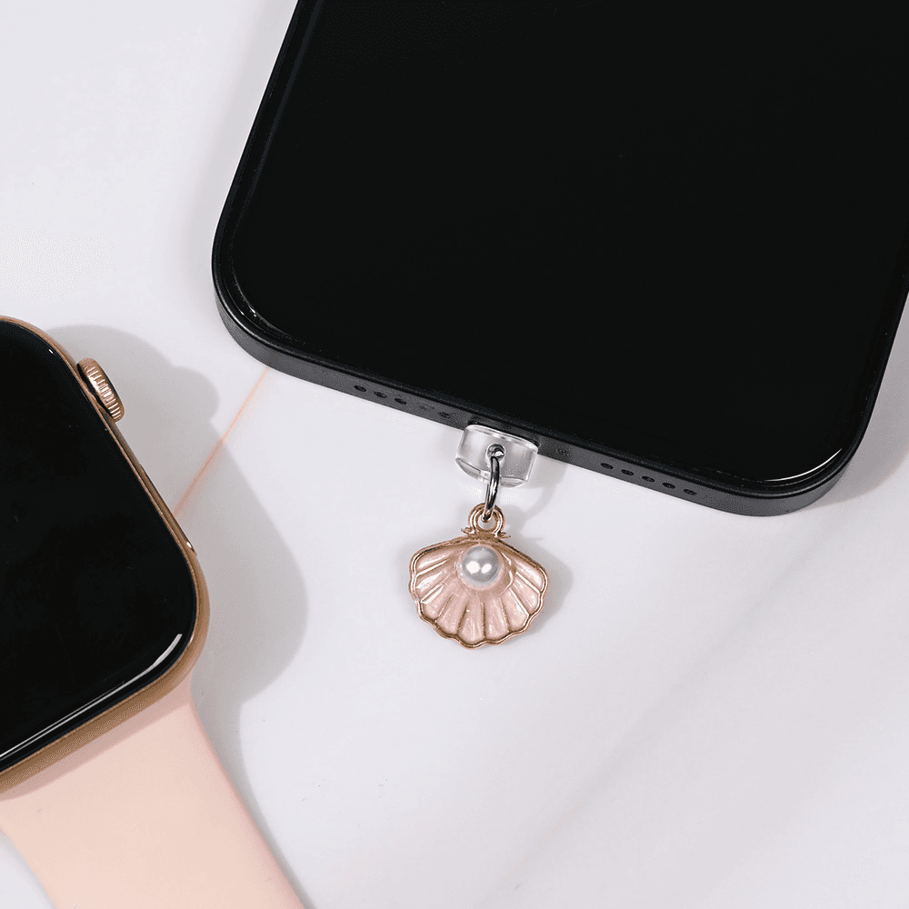 Privezak za telefon Lightning Pluggy školjka, Roze