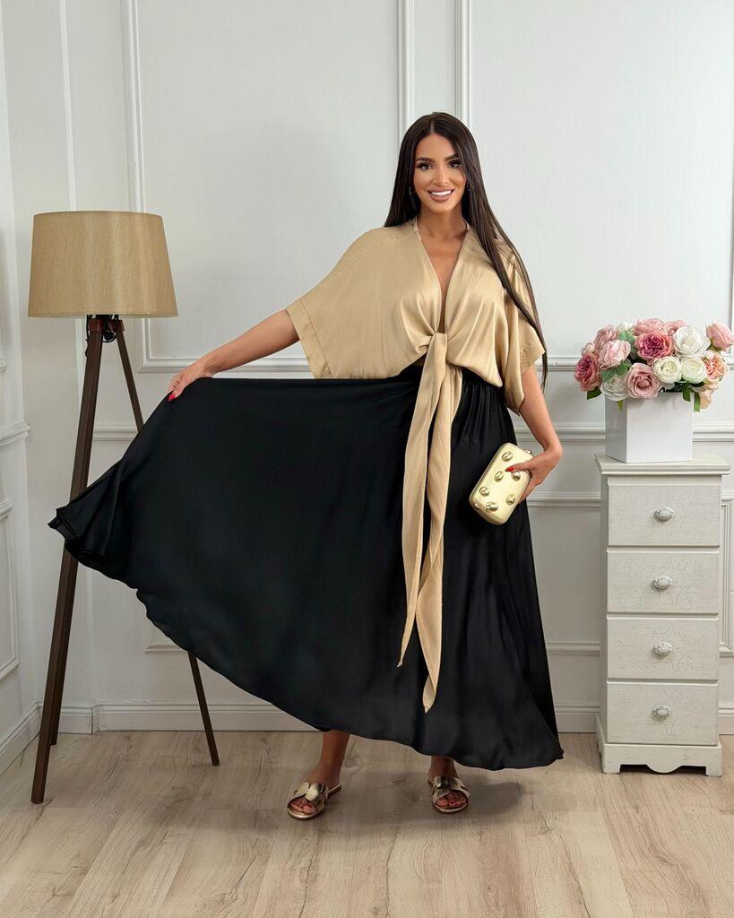 Squareonline Ženski kardigan Golden Satin Touch, Zlatne boje