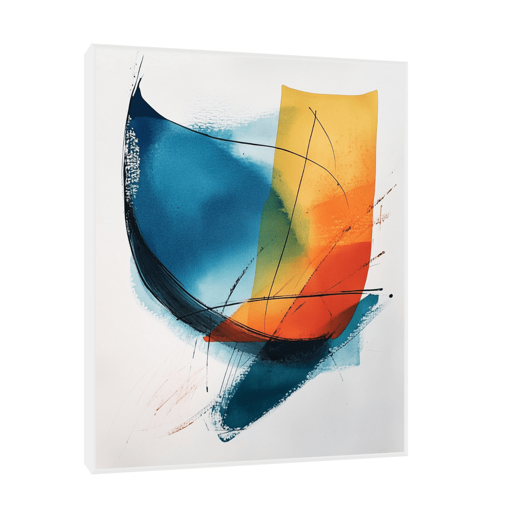 Canvas Slika na platnu Dinamična kompozicija, 100x125cm, Sa ramom, Beli