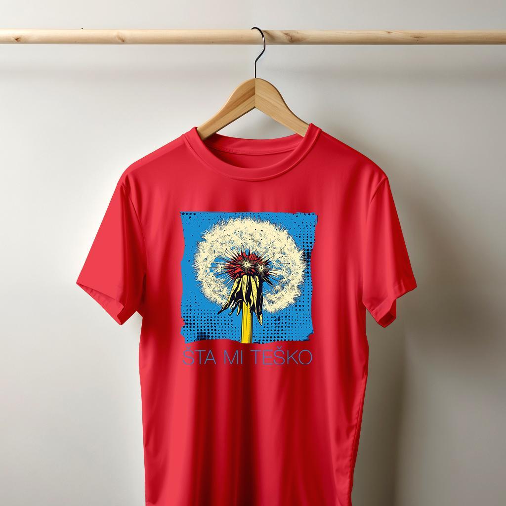 Camiseta Majica sa štampanim printom Cam 966A, Muška, Grimizna