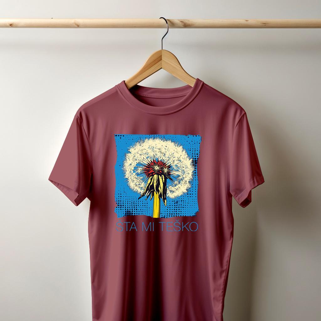 Camiseta Majica sa štampanim printom Cam 966A, Muška, Prljavo roze
