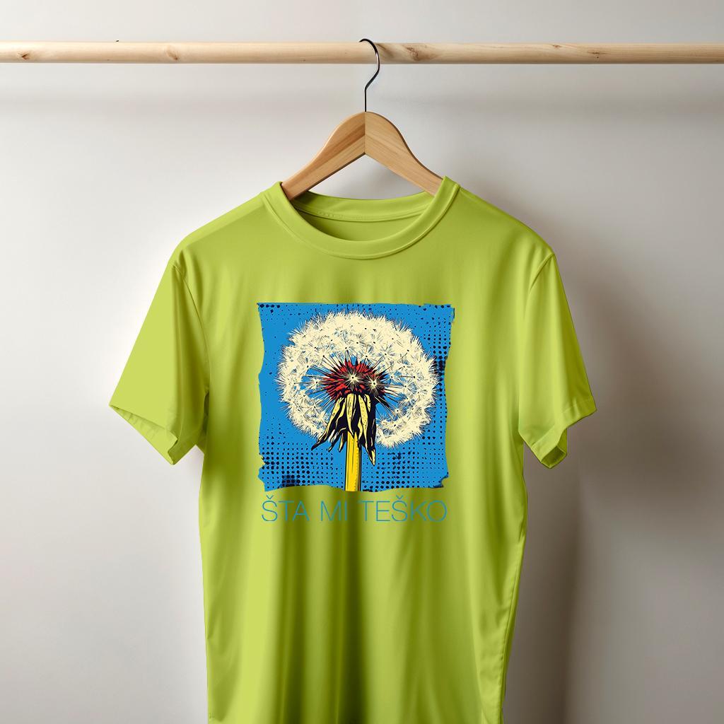 Camiseta Majica sa štampanim printom Cam 966A, Muška, Limeta