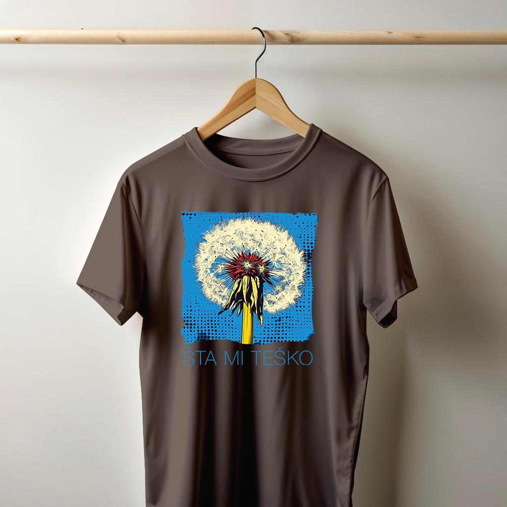 Camiseta Majica sa štampanim printom Cam 966A, Muška, Smeđa