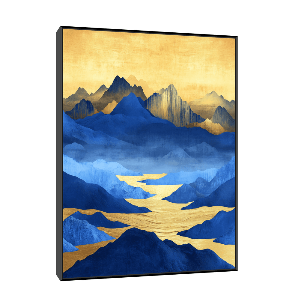 Canvas Slika na platnu Plava planina, 90x120cm, Sa ramom, Crni