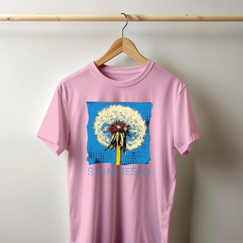 Camiseta Majica sa štampanim printom Cam 966A, Muška, Roze