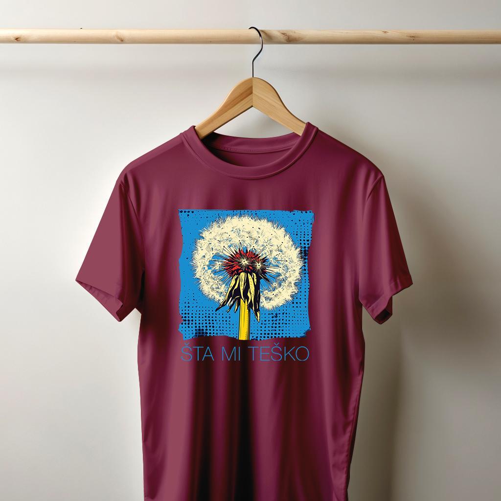 Camiseta Majica sa štampanim printom Cam 967A, Muška, Bordo