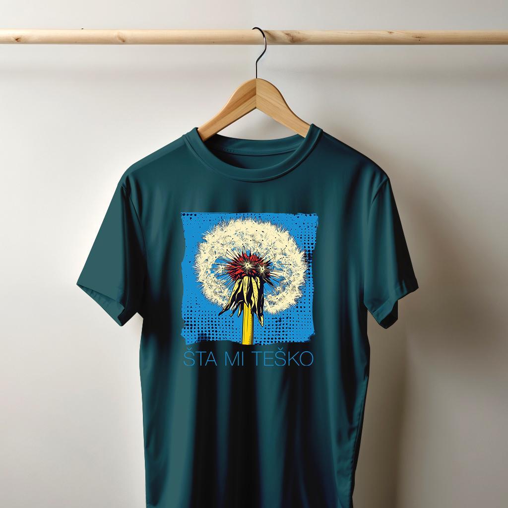 Camiseta Majica sa štampanim printom Cam 966A, Muška, Petrolej